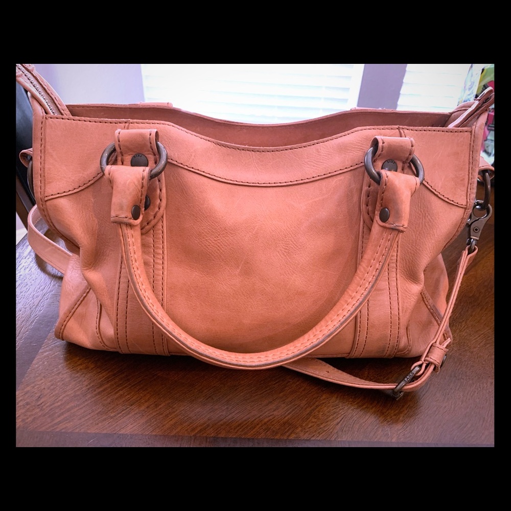 Frye Melissa satchel in blush pink.